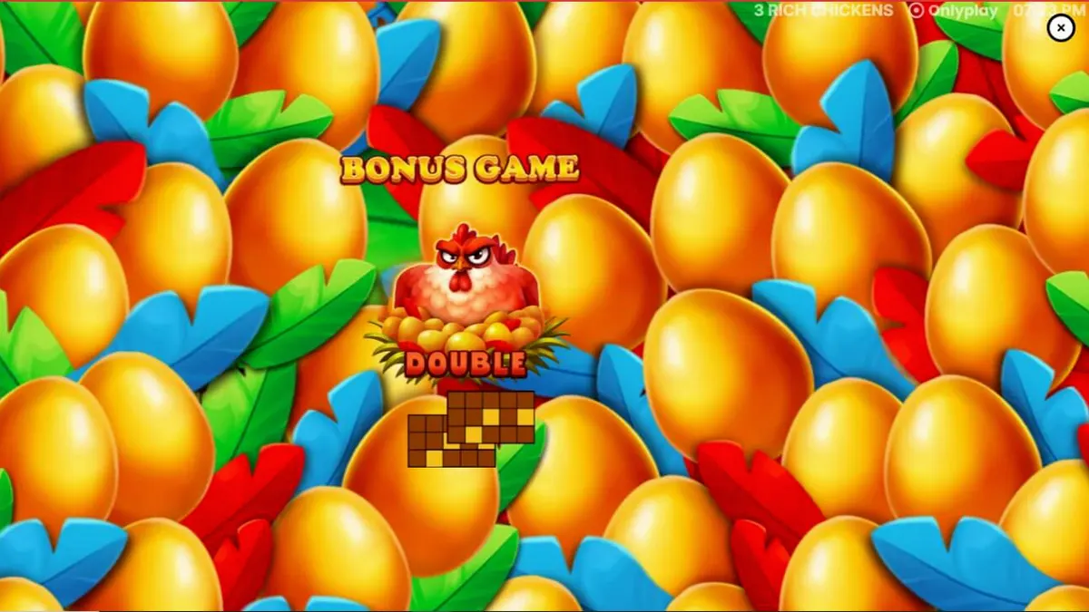Interface colorida e temática de fazenda do slot 3 Rich Chickens
