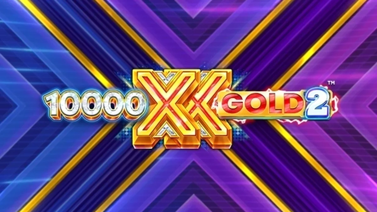 Interface do jogo 10,000 X Gold 2 com destaque para os prêmios Fortune e design dourado.