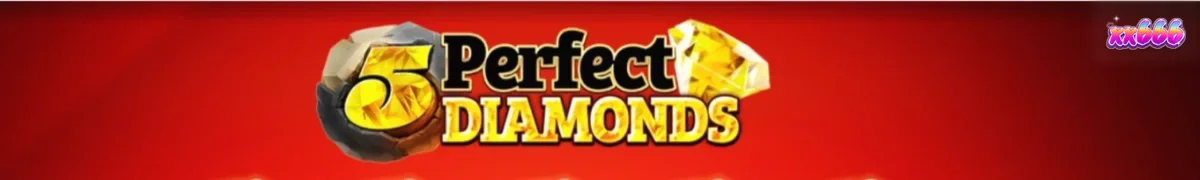 Interface de jogo do slot 5 Perfect Diamonds com diamantes e símbolos clássicos